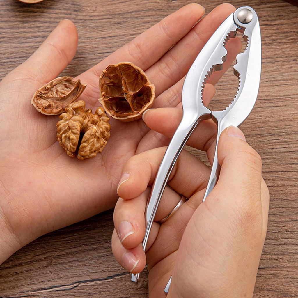 Hộ gia đình Đa chức năng Thép không gỉ Nut Cracker Tool Walnut Sheller Clip cho Pecans Hạnh nhân Bra