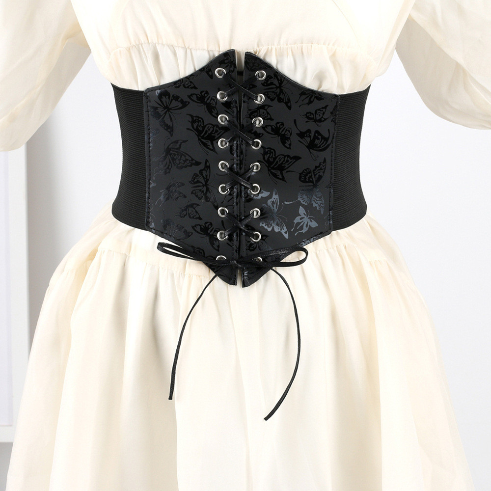 Cánh Bướm Thắt Lưng Corset Rộng Dây Đeo Trước Nổi Eo Cosplay Thời Trang DRA9