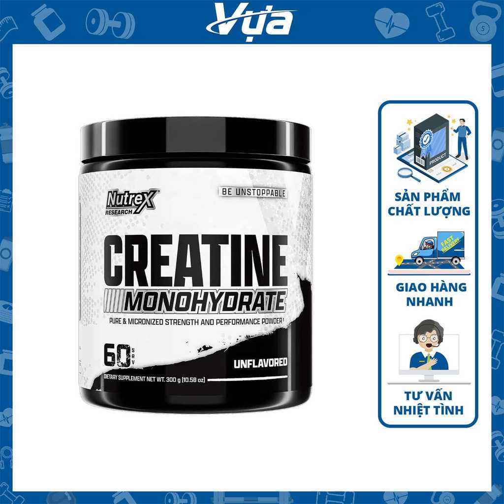 Bột Nutrex - Creatine Monohydrate (300g) - Hỗ Trợ Phục Hồi và phát triển cơ bắp