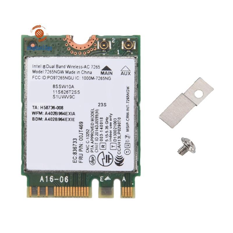 1 CÁI AC7265 7265NGW Thẻ WiFi FRU00JT469 802.11AC NGFF BT4.0 Phụ tùng thay thế Phụ kiện cho dòng E55