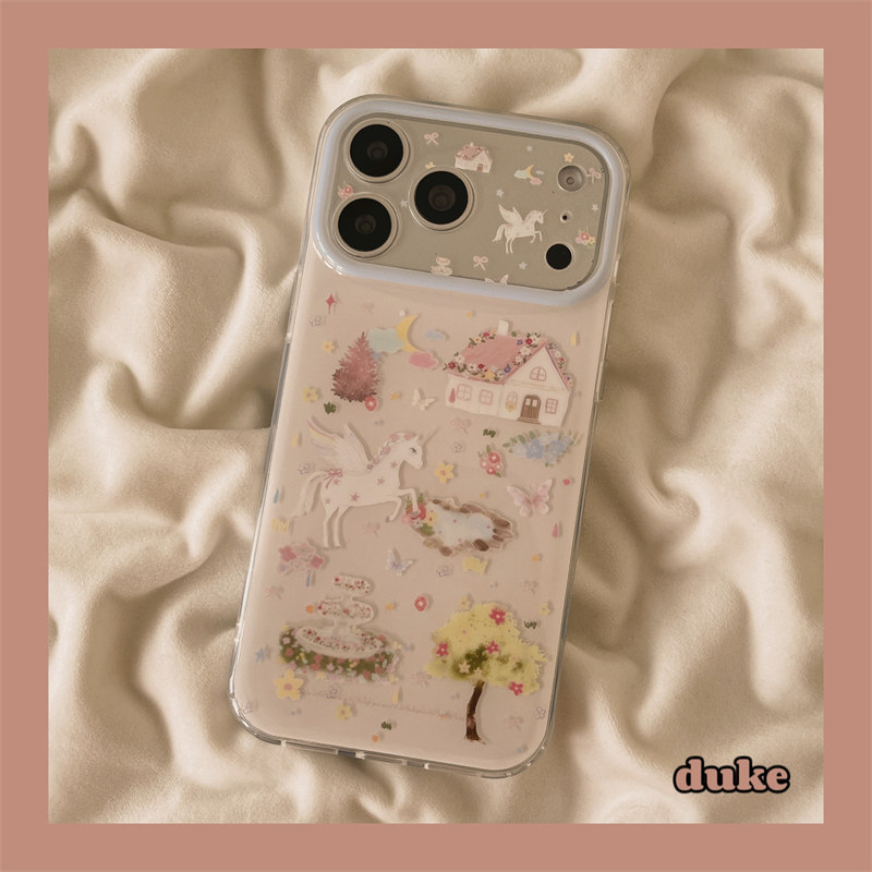 Độc đáo ins Nhật Bản Hàn Quốc Graffiti House Pony Thích hợp cho Apple 17promax Ốp Điện Thoại Cô Gái 