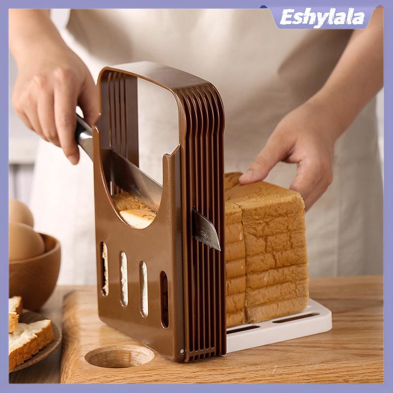Eshylala Bánh mì nướng có thể điều chỉnh Máy thái bánh mì có thể gập lại Máy cắt bánh mì Ra Dụng cụ làm bánh Hướng dẫn cắt lát nhựa Dụng cụ nhà bếp tại nhà