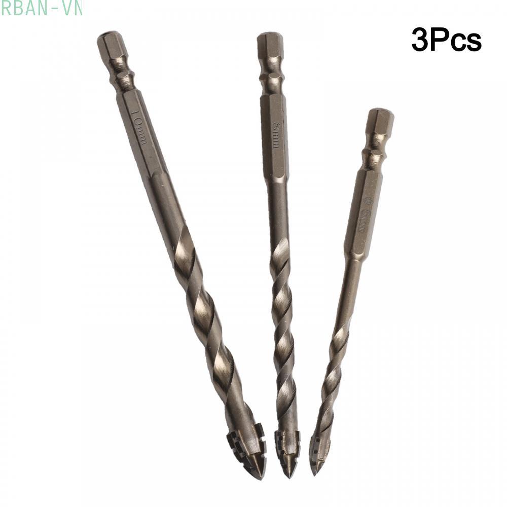 Set of 3 Eccentric Drill Bits FourFlute for Glass Tile and Ceramic Drilling