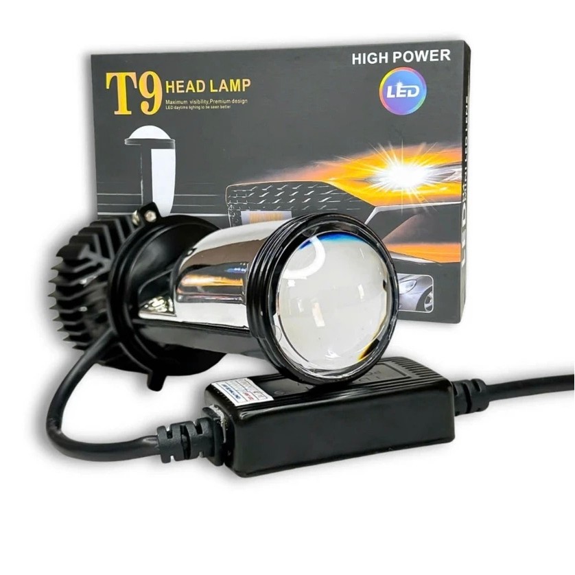 Đèn Pha Bi Cầu Chân H4 T9 Pro Bản Quạt Xanh 2026 LED – Đèn T9 Pro Ánh Sáng Đỉnh,  BL77