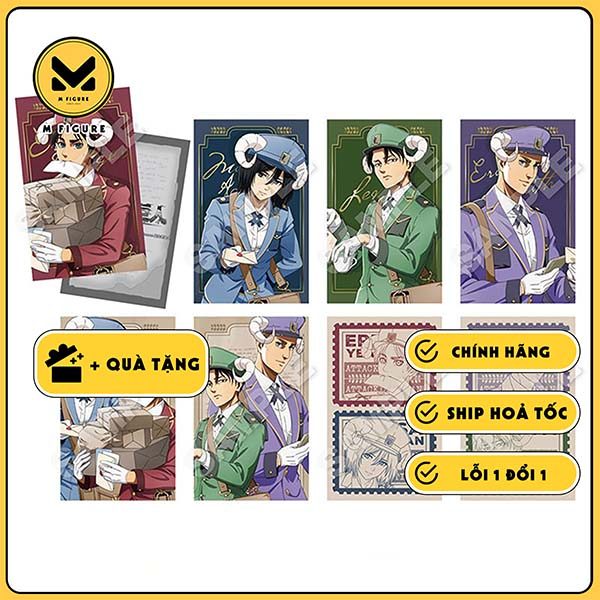 FULL SET THẺ BÀI Attack on Titan - Trading Hologram Card Otodoke Mail (Stella Notes) CARD CHÍNH HÃNG