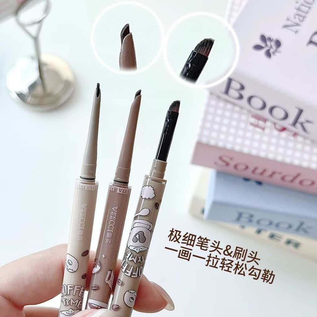 Mẫu mới năm 2026 VECCI VEECCI Coffee Eyeliner Gel Pen Hai đầu Chống thấm nước Chống mồ hôi Không dễ 
