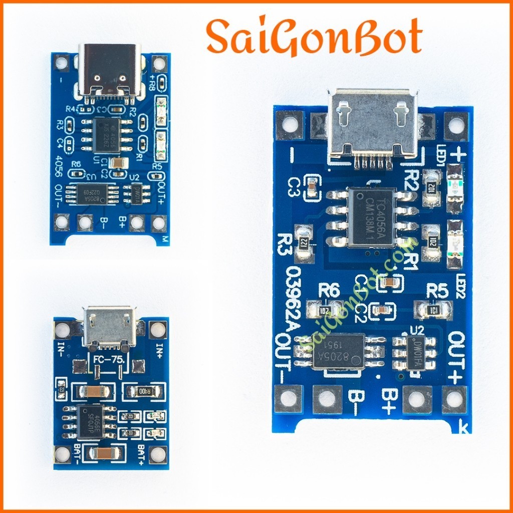 051 Bộ 5 Mạch Sạc (Bo Sạc) Và Bảo Vệ Pin 18650 Lithium 1A - TP4056 / TP4056 Lithium Battery Charger 