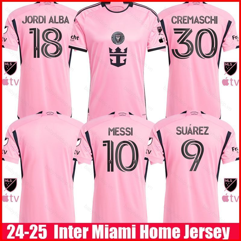 BS1 2024-2025 Inter Miami Sân nhà Jersey Messi Suarez Cremaschi Alba Áo bóng đá Áo thun thể thao Tee