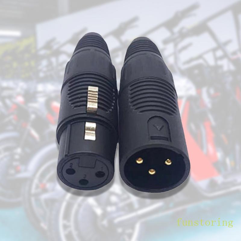 FUN Wearproof 3Pin XLR Connector 3 Pin Nam Nữ Jack Cắm Cho Cáp Xe Đạp Điện