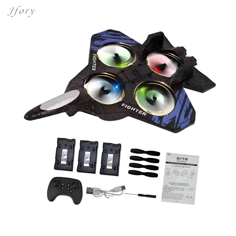 RC Glider Plane Foam Rc Fighter Jet Model với đèn Led lật đóng thế 360 độ cho bé trai chơi