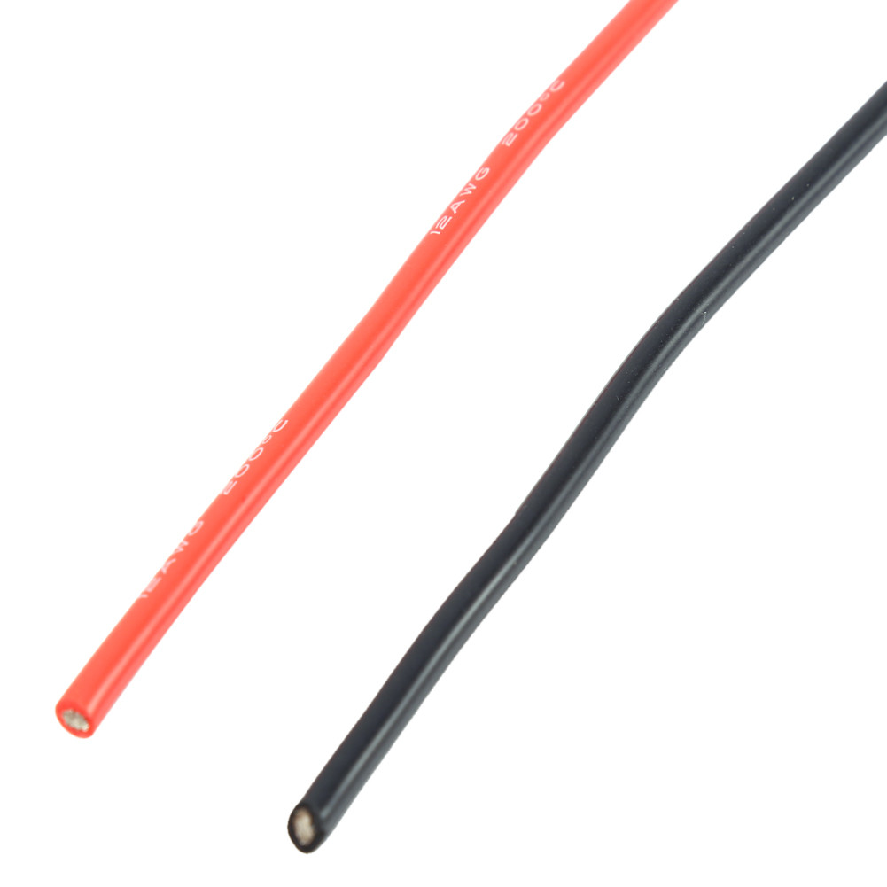 Spr- 2M 12AWG Dây cáp điện tử đồng đóng hộp linh hoạt cho xe RC 1M Đỏ & 1M Đen