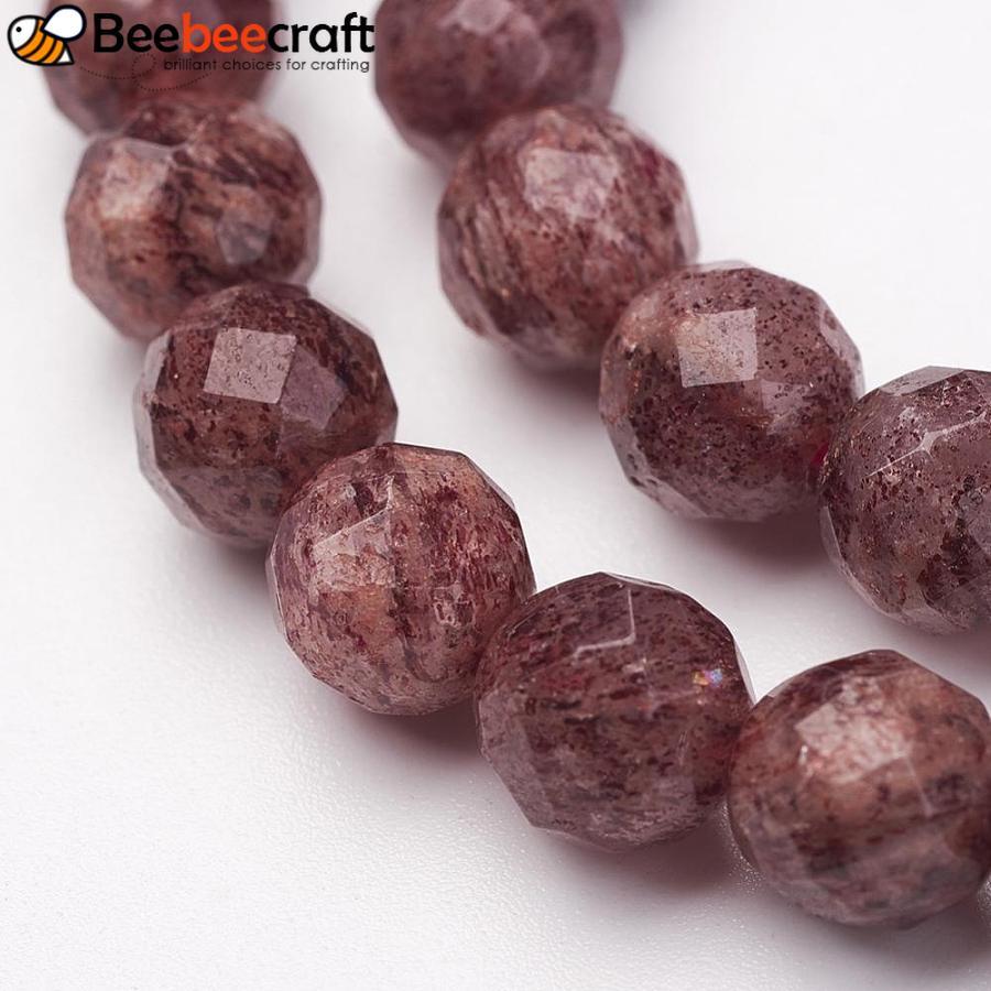 Dây chuyền thạch anh tự nhiên mặt tròn 6 mm, 62 viên/sợi, dài 15.15 inches