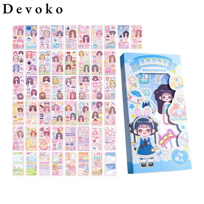 50x Make A Face Sticker Book, DIY Puzzle Make A Face Sticker Book Set, Collect A Sticker Book