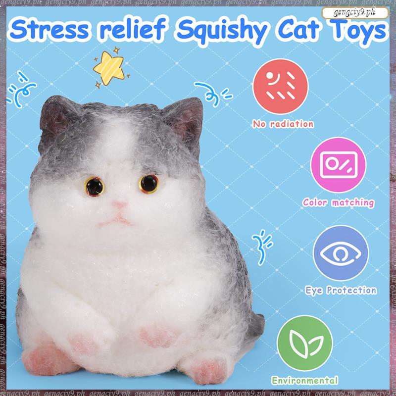 [L E U R] Đồ chơi mèo Squishy nhỏ Giảm căng thẳng Đồ chơi Squishy mèo ngộ nghĩnh Đồ chơi Squishy mèo