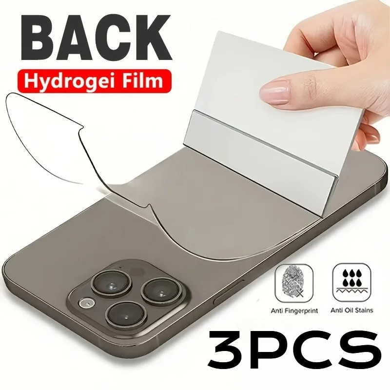 1-3 Chiếc Lưng HD Trong Suốt Mềm Hydrogel Cho APPle iPhone 15 14 13 Mini Plus Pro Max Full Cover Bảo