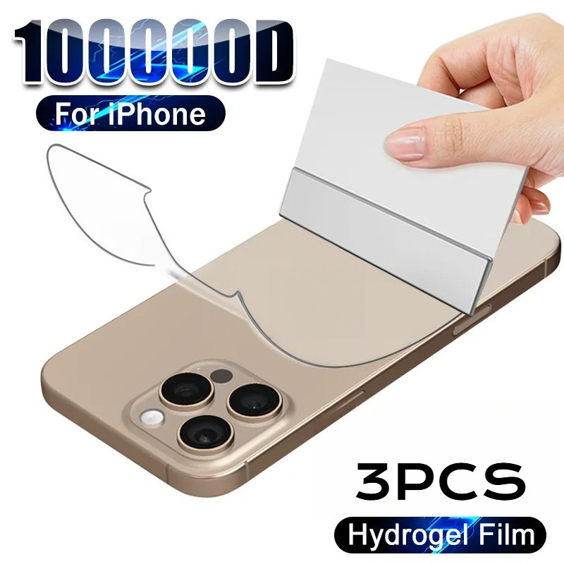 1-3 Chiếc Điện Thoại Mặt Sau Hydrogel Mềm Cho APPle iPhone 15 14 13 Mini Plus Pro Max HD Trong Suốt 