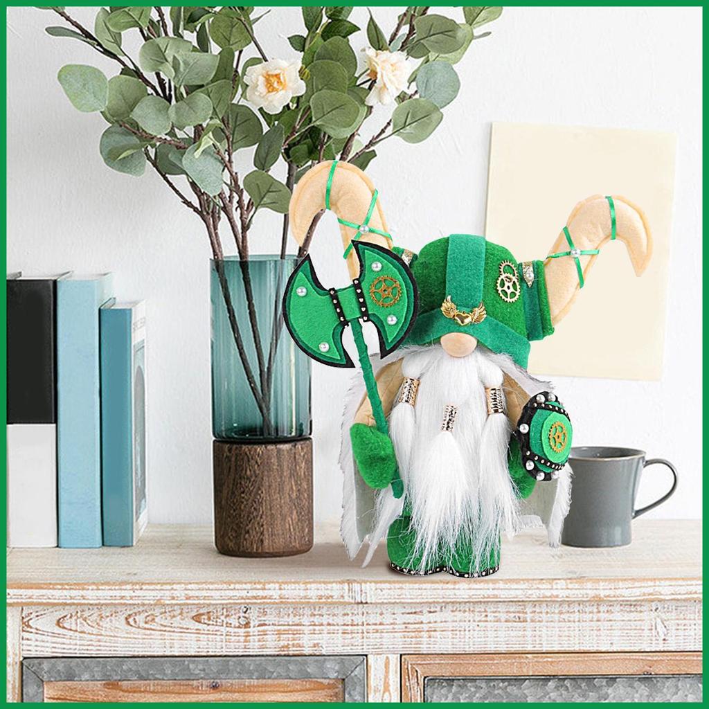 Viking Gnome Viking Hiệp Sĩ Sang Trọng Gnome Búp Bê Vintage Gnome Thu Nhỏ Trang Trí Yêu Tinh Trang T