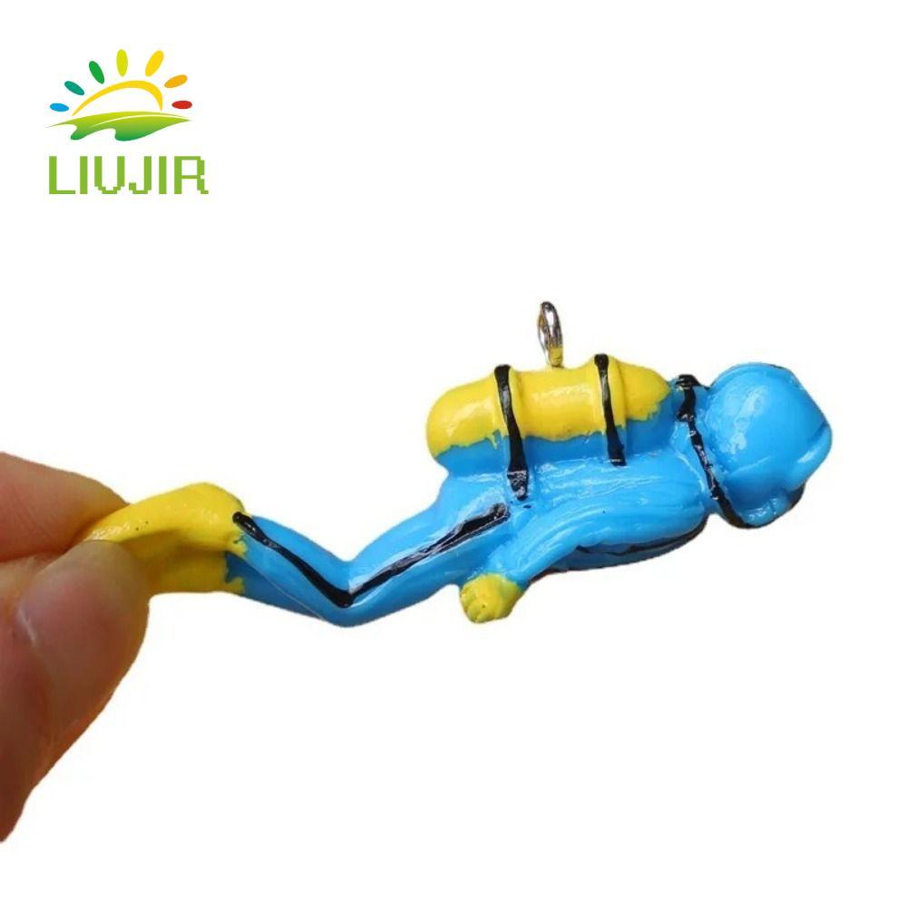LIUJIR Nhựa Nổi Diver, Bóng Nổi Nhỏ Chất Liệu Nhựa Trang Trí Bể Cá, Dây Câu Mô Phỏng Diver Cá Cảnh Q
