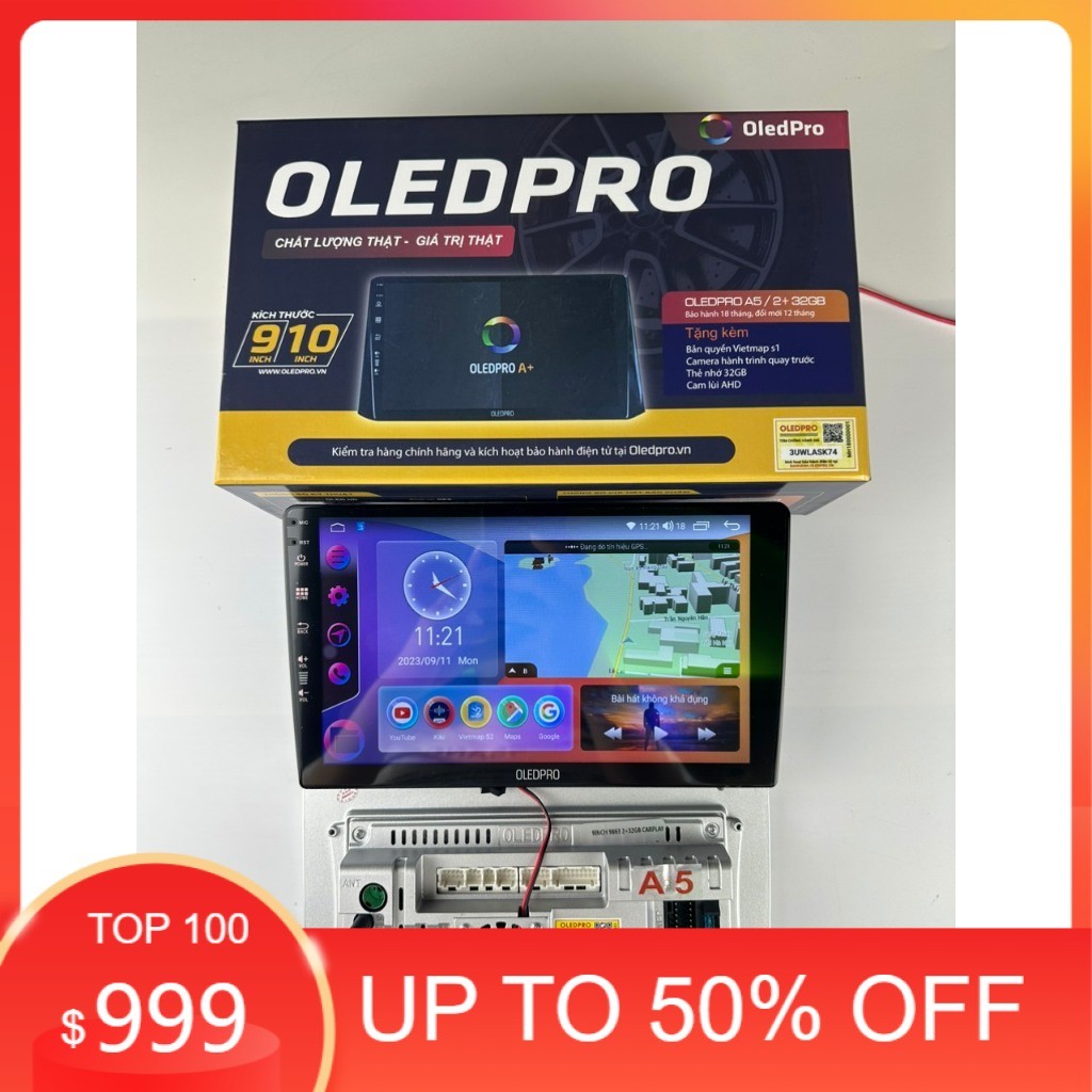 HOT Màn hình android ô tô OLEDPRO P450 , OLED A5, TẶNG VIETMAP S2