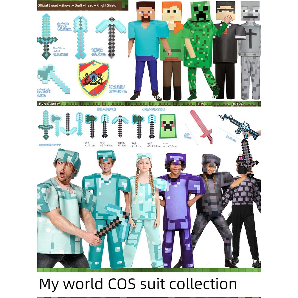 Minecraft cosplay Minecraft Minecraft Game Armor Giáng Sinh Halloween Đảng Kim Cương Giáp Trang Phục