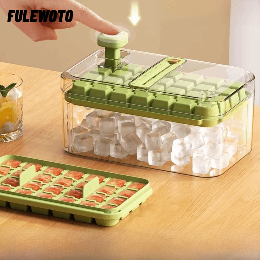 Máy làm đá viên FILEWOTO, Khuôn làm đá viên 28 / 56 lưới công suất lớn, bền hai lớp có thể tái sử dụng với hộp đá nắp dễ ép