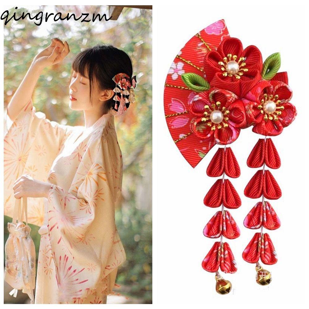 NEXOR Mũ kimono Nhật Bản, Kẹp tóc tua rua Sakura, Kẹp tóc phong cách cổ xưa ngọt ngào Phụ kiện tóc c