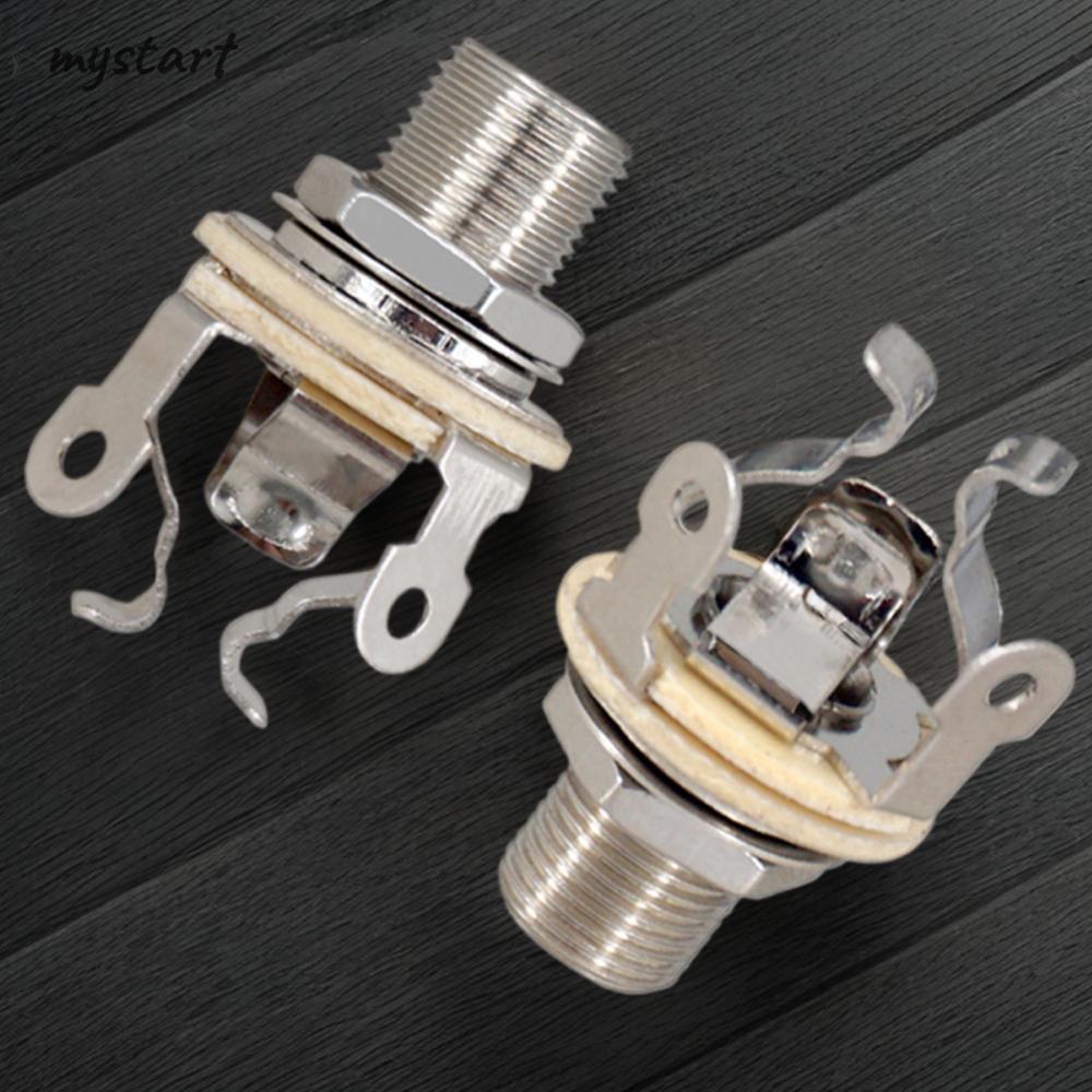 2 Chiếc 1 / 4 Inch 6.35Mm Đàn Guitar Pickup Đầu Ra Jack Điện Đàn Guitar Mono Jack Đầu Ra Mono Jack C