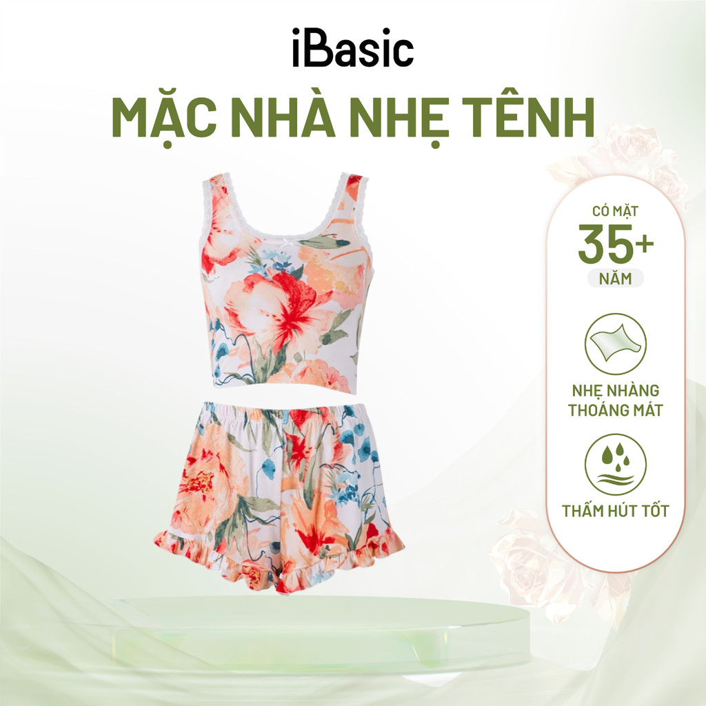 Đồ bộ mặc nhà nữ iBasic quần đùi áo sát nách HOMY048