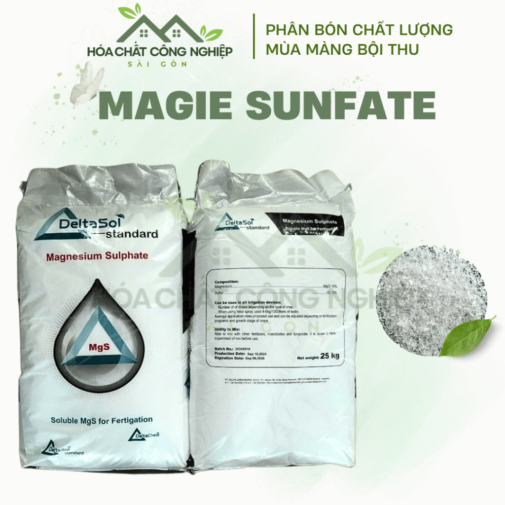1 1kg phân  bón muối Epsom- mgso4.7h20 99% chuyên ra hoa cà chua ớt