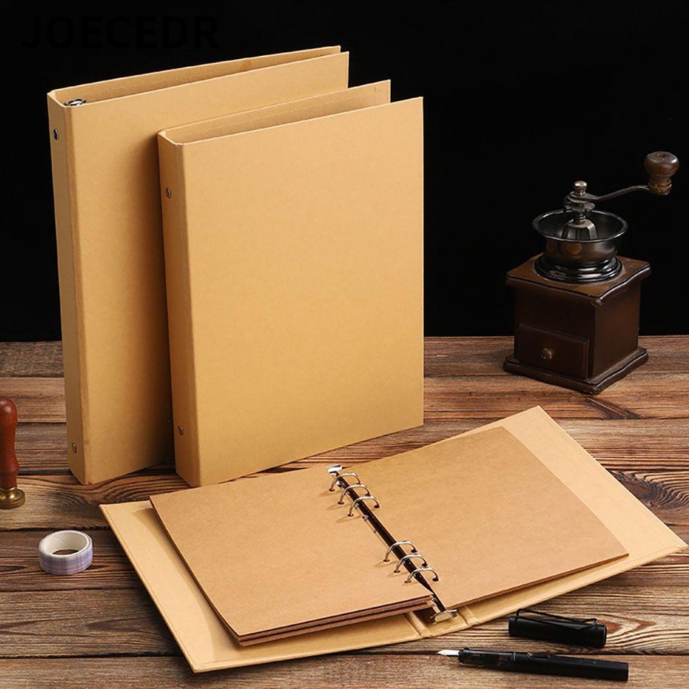 JOECEDR Binder File Clip, A5 B5 A4 Vintage Kraft Paper Binder Cover, Giấy Kraft Bên Trong Trang