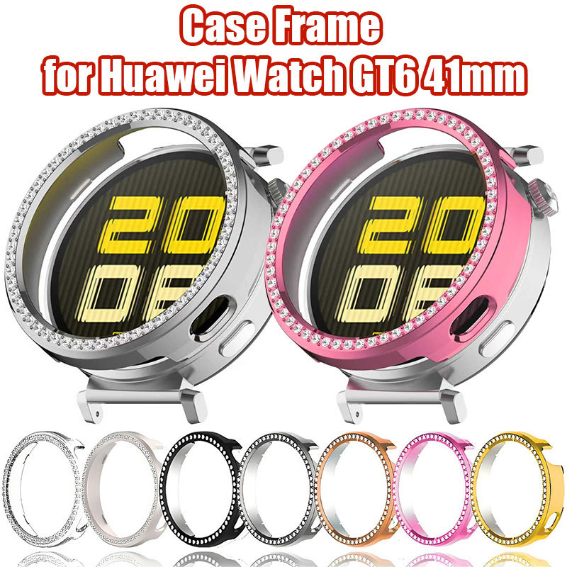 Bling PC Rỗng Ốp Lưng Khung Cho Huawei Watch GT6 41mm Kim Cương Pha Lê Ốp Lưng Bảo Vệ Cho GT6 41mm V