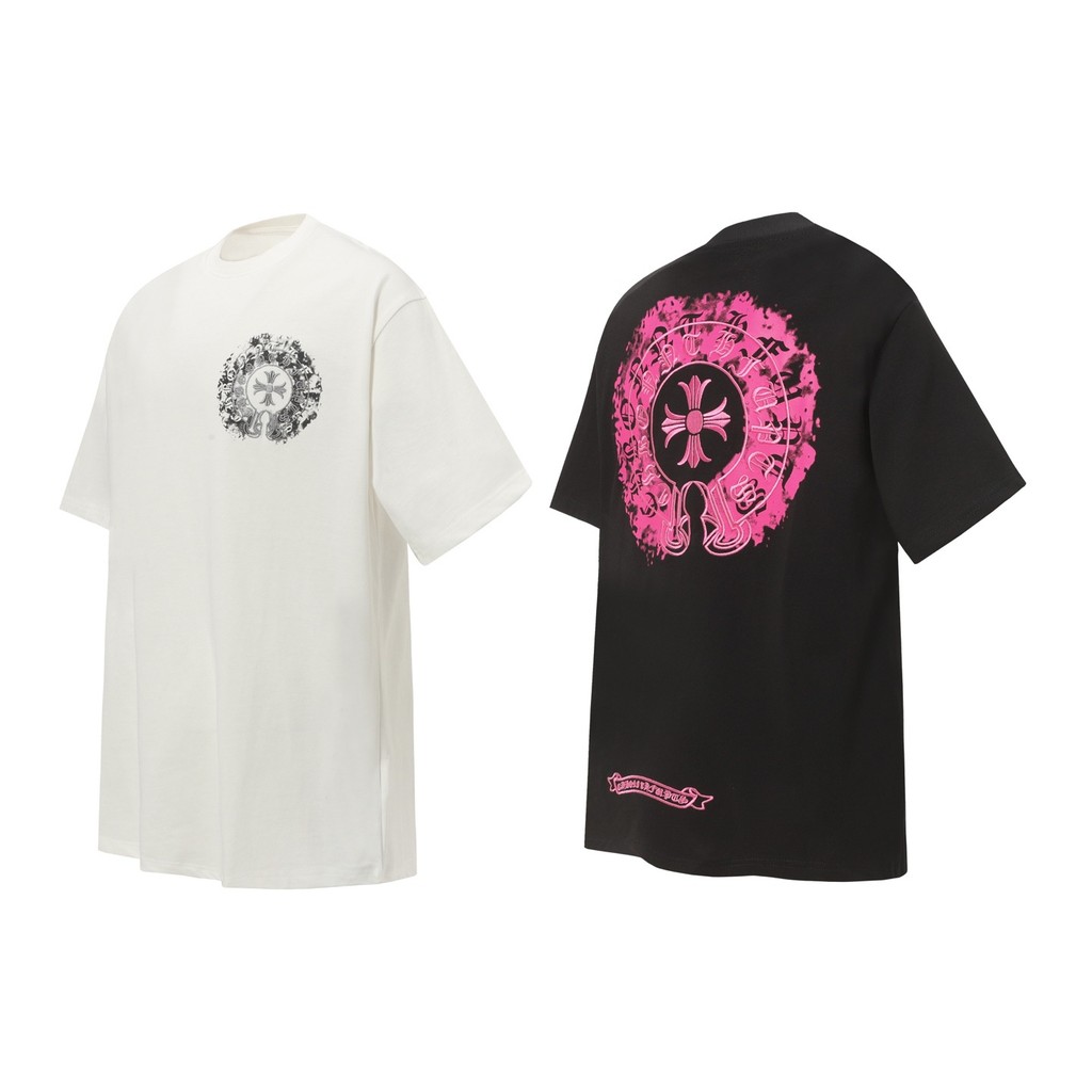 J6AA Chrome Hearts 2026Sanskrit horseshoe embroidery couple's short-sleeve shirt T T-shirt Couple St