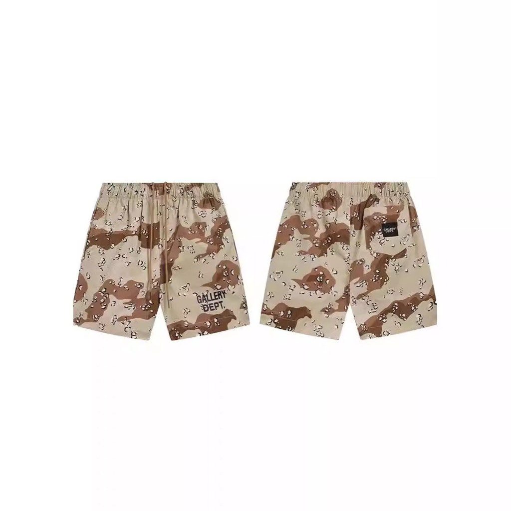 Gallery Dept Desert camouflage shorts with lettering LOGO Printed shorts, casual pants, summer loose