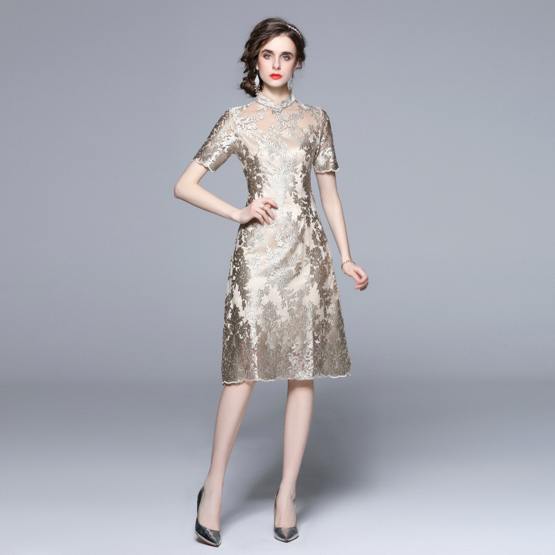 Improved summer cheongsam for women2023New stylish and stunning modern Chinese-style embroidered dre