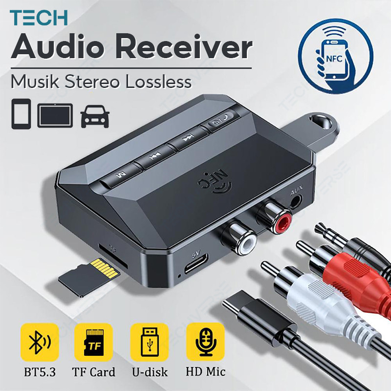 Bộ Thu Bluetooth 5.3 NFC T59 Adapter Bluetooth Cho Xe Hơi AUX USB TF Card Wireless Audio Receiver