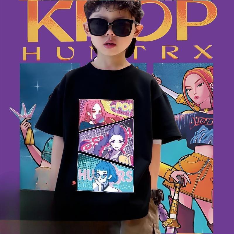 90-150 cotton size 10-12 boy easy breathe short-sleeve shirt Kpop find boy child