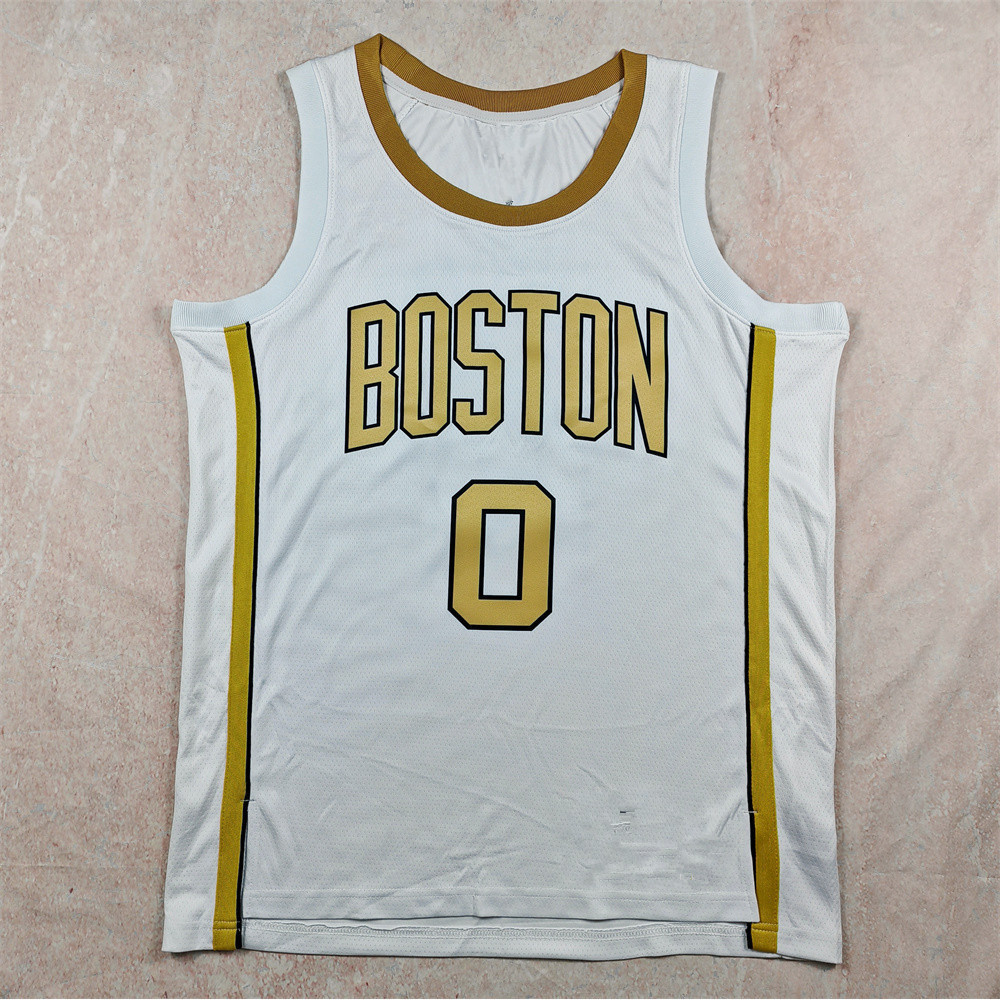 Áo jersey không tay vàng số 0 Tatum bản trắng Mỹ