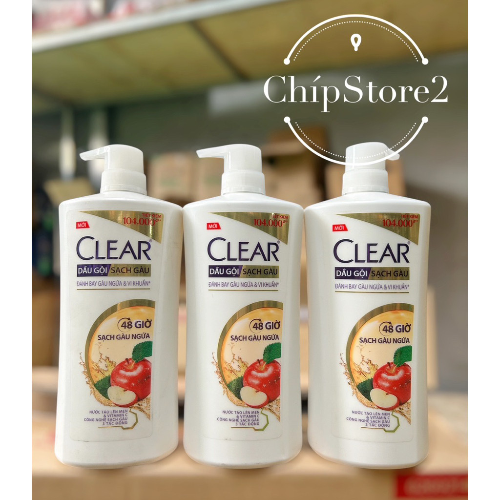 Dầu Gội Clear Táo Sạch Gàu Nước Táo Lên Men Và Vitamin C 880g