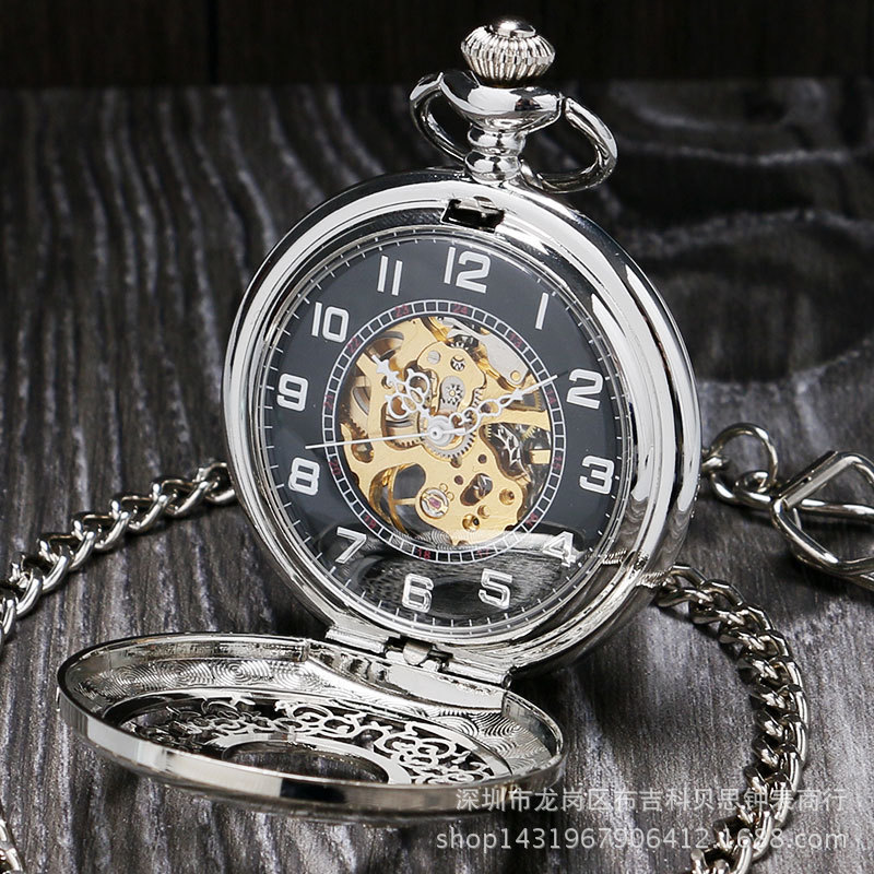 [Sản phẩm mới] Quà tặng Bạc Thời trang Cửa sổ rỗng Lưới tản nhiệt bằng tay họa tiết tinh tế Đồng hồ bỏ túi cơ khí dành cho nam nữ Đồng hồ bỏ túi quà tặng cổ điển [Bán chạy] Quà tặng sinh nhật ngày lễ tình nhân