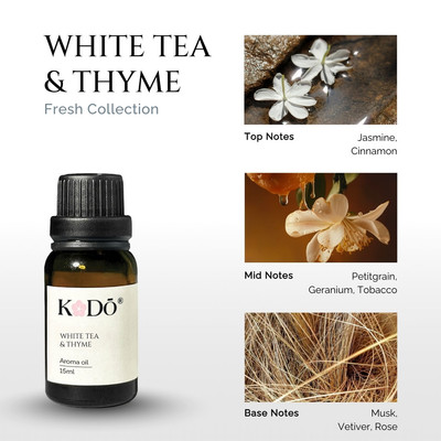 Tinh Dầu Nước Hoa KODO White Tea & Thyme - Tinh Dầu Xông Phòng Hương Trà Trắng & Xạ Hương Sang Trọng