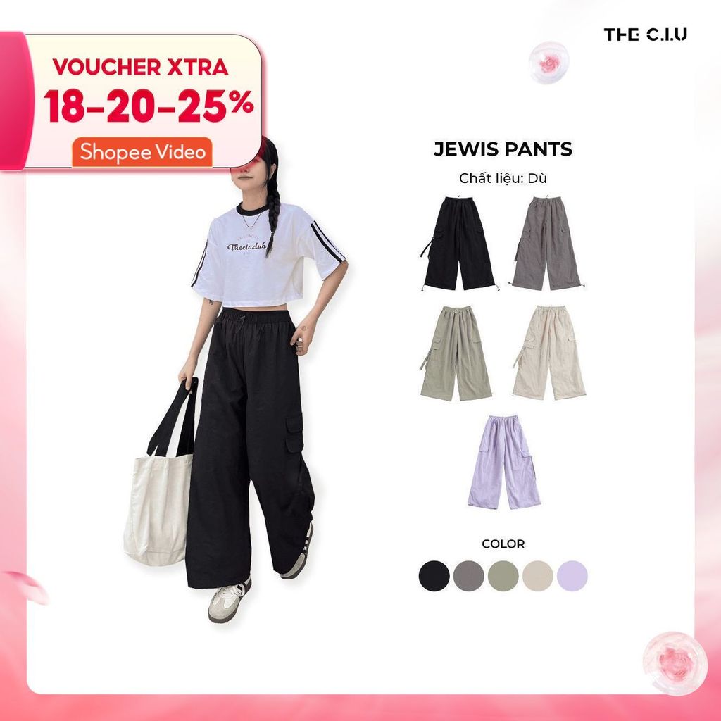 Quần dù nữ ống rộng freesize thể thao THE C.I.U - Jewis Pants