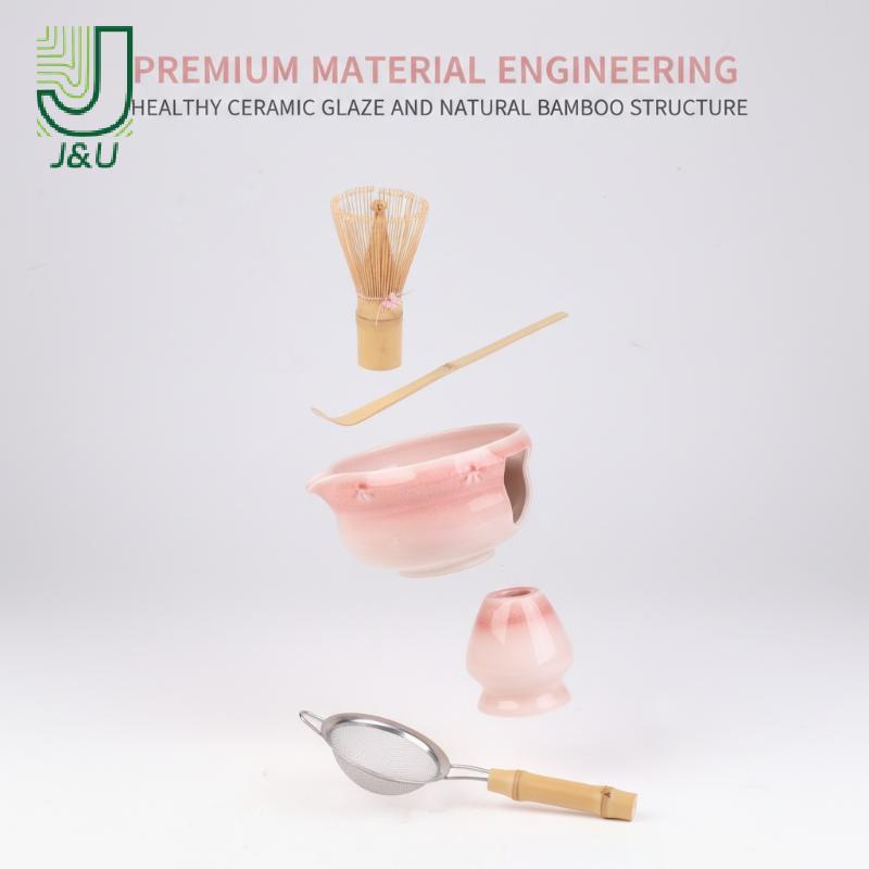 [J & U-T] Bộ Matcha Whisk Matcha, Bộ Matcha Gốm 5 Bộ Matcha Cho Matcha Lovers Matcha Kit