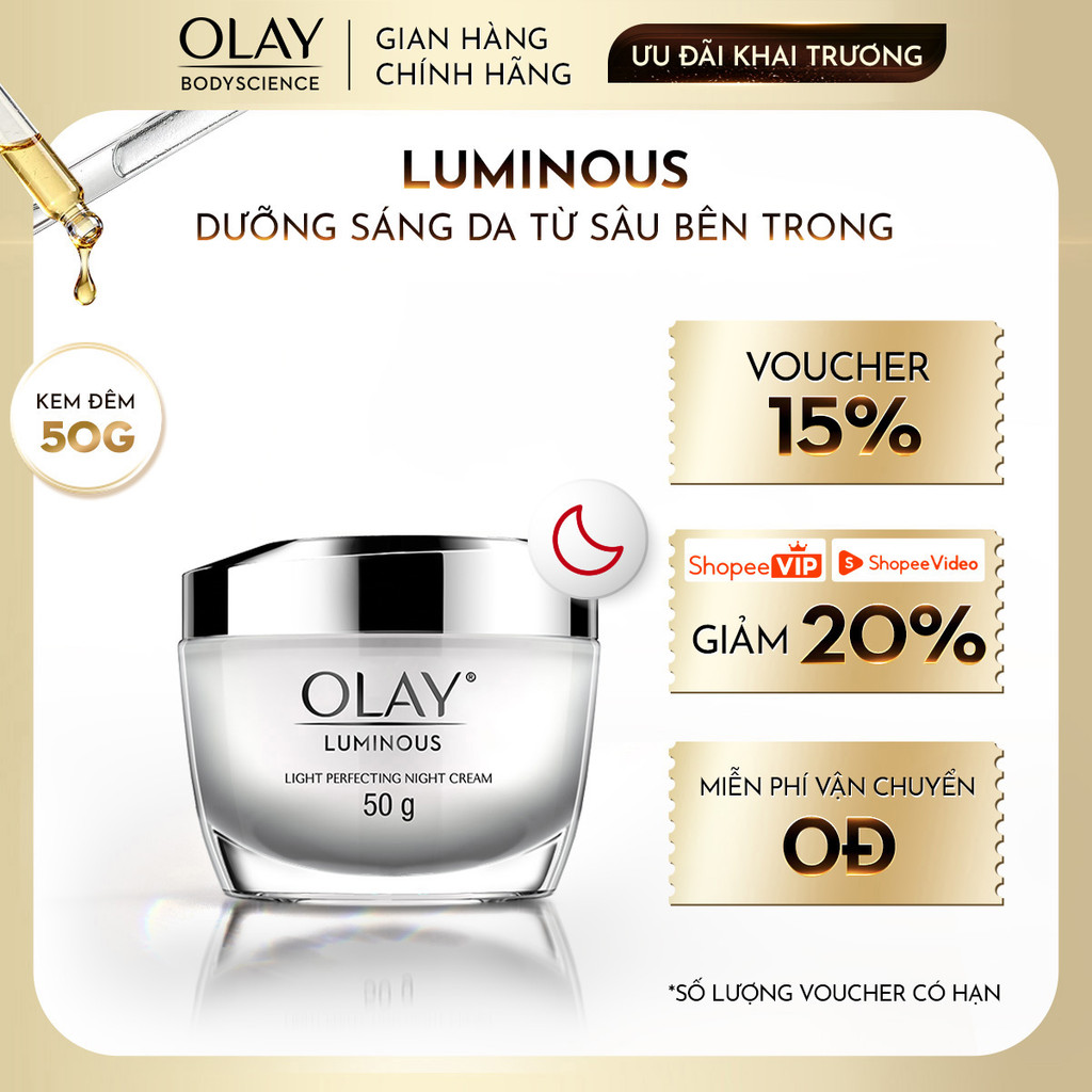 [Olay LIVEstream] Kem Dưỡng Da Ban Đêm OLAY Luminous Sáng da 50g