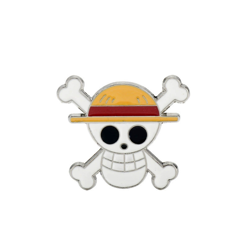 One Piece Cờ Cướp Biển Logo Hoạt Hình Kim Loại Pin Huy Hiệu