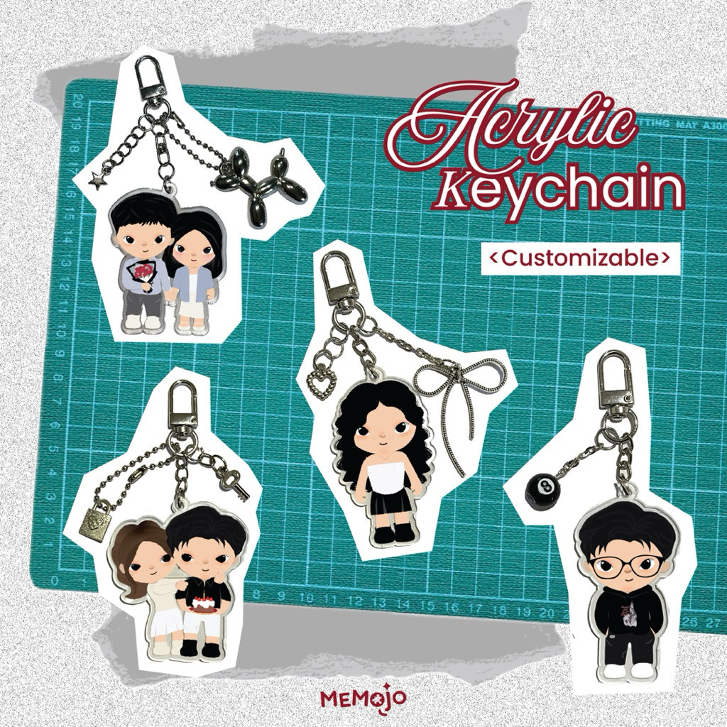 [PRE-ORDER] Gantungan Kunci Acrylic Custom by memojo.id | Acrylic Keychain Custom | Couple Keychain