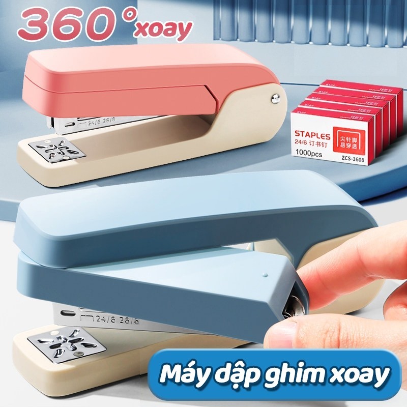 Ghim Bấm Giấy Với Tính Năng Xoay 360 Độ, Văn Phòng Phẩm Bấm Giấy Cao Cấp Cho Công Việc