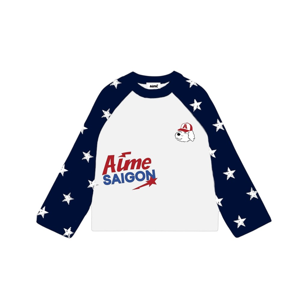 [Ver5] Áo Thun Tay Dài Raglan Phối Borip NGÔI SAOxCotton Long Sleeve Boxy AIMÉ Form Rộng Cổ Tròn Unisex Nam Nữ Áo Mùa Hè | BigBuy360 - bigbuy360.vn