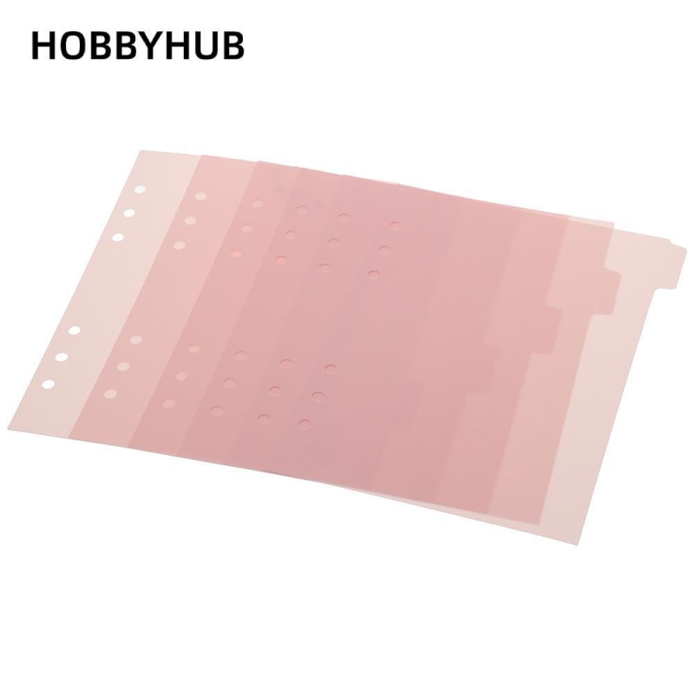 HOBBYHUB 6 CÁI Binder Divider, 6 vòng nhựa Index Page Tabs, Planner 6 CÁI A5 Pink Binder Index Divid