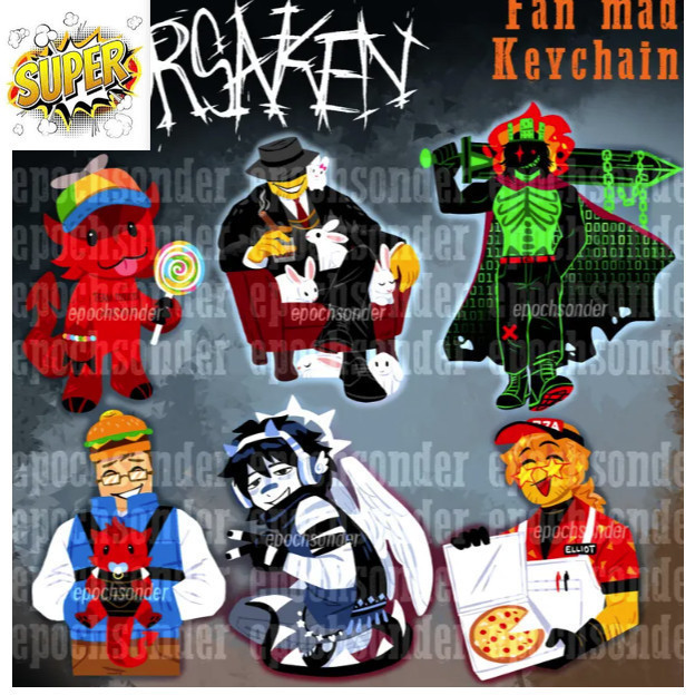 PREORDER Forsaken Keychain | C00lkidd, Mafioso, 1x1x1x1, 007n7, Two Time, Elliot