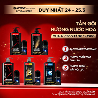 Combo Dầu gội / Tắm Gội Cho Nam Xmen for Boss 650g/650g và Lăn Legend 40ml - Hương Nước Hoa Châu Âu Lịch Lãm
